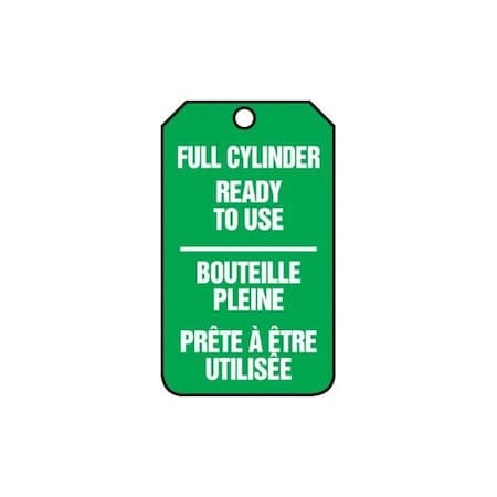 Accuform French Bilingual Safety Tags, FULL CYLINDER READY TO USE, 5.75in x 3.25in, RP-Plastic, 25PK FBMGT203PTP